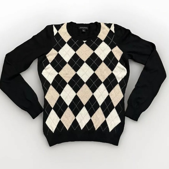 Banana Republic Argyle Sweater M Crew Cashmere Wool Academia Preppy Old Money - Picture 1 of 8